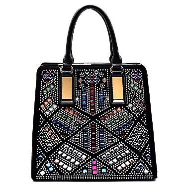 YL102M-LP Multi-colored Rhinestone Tote