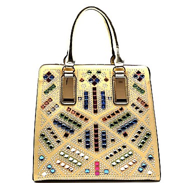 YL102M-LP Multi-colored Rhinestone Tote