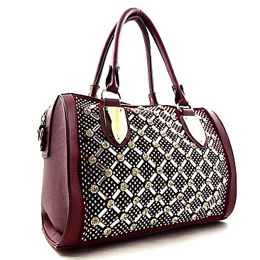 Full Rhinestone HOT FIX Satchel Bag