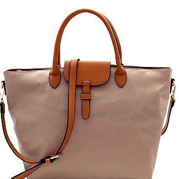 Fashionable Two-Tone Nylon 2-Way Large Tote MH-YL19212