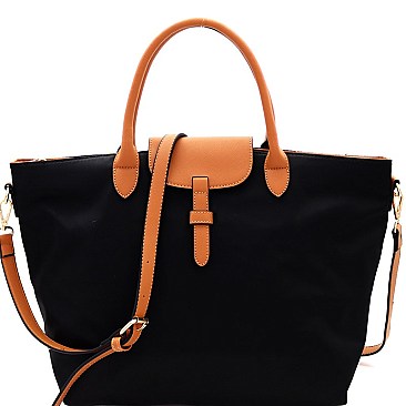 Fashionable Two-Tone Nylon 2-Way Large Tote MH-YL19212