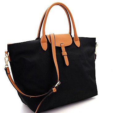 Fashionable Two-Tone Nylon 2-Way Large Tote MH-YL19212