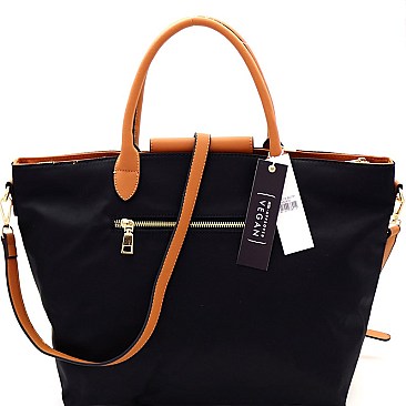 Fashionable Two-Tone Nylon 2-Way Large Tote MH-YL19212