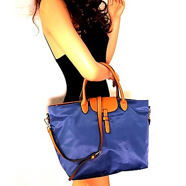 Fashionable Two-Tone Nylon 2-Way Large Tote MH-YL19212