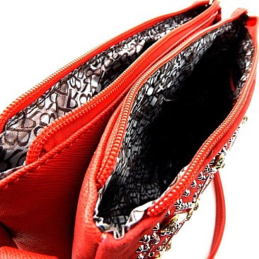 Quality Rhinestone Dual Compartment Wristlet Shoulder Bag