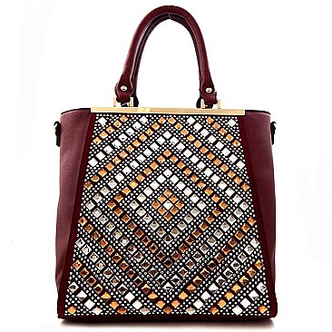 Multi Rhinestone Hotfix Hardware Quality Tote