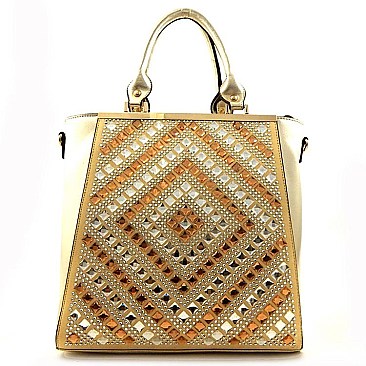 Multi Rhinestone Hotfix Hardware Quality Tote