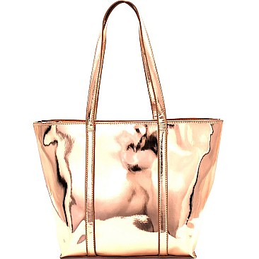 YM1153-LP Metallic Shopper Tote