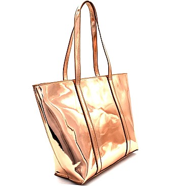 YM1153-LP Metallic Shopper Tote