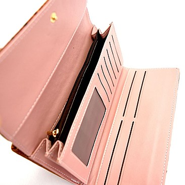 Ostrich Embossed Kiss-Lock Compartment Wallet MH-YW003