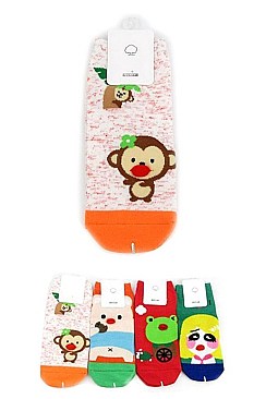 Pack of (12 pieces) Assorted Color Comic Print Socks Set LAZ69739