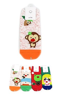 Package of 12 Assorted Color Comic Print Socks Set LA-Z69739