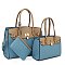 Color Block - 3 in 1 Twin Tote-Satchel Value Set