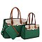 Color Block - 3 in 1 Twin Tote-Satchel Value Set