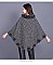 SOFT MONOCHROME FUR COLLAR FUR BALL ACCENT PONCHO