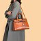 3-IN-1 Crocodile Pattern Satchel, Cross-body Set & Clutch