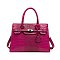 3-IN-1 Crocodile Pattern Satchel, Cross-body Set & Clutch