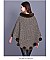 SOFT MONOCHROME FUR COLLAR FUR BALL ACCENT PONCHO