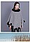 SOFT MONOCHROME FUR COLLAR FUR BALL ACCENT PONCHO