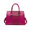 3-IN-1 Crocodile Pattern Satchel, Cross-body Set & Clutch