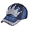 Rhinestone Crystal Crown Denim Cap