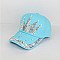 Rhinestone Crystal Crown Denim Cap