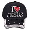 "I Love Jesus" Crystal Stone Cap