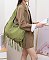 Suede Fringe Hobo Shoulder Bag