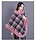 COMFY SOFT CHECKERED FUR ACCENT PONCHO