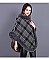 COMFY SOFT CHECKERED FUR ACCENT PONCHO