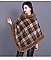 COMFY SOFT CHECKERED FUR ACCENT PONCHO