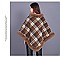 COMFY SOFT CHECKERED FUR ACCENT PONCHO