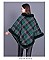 COMFY SOFT CHECKERED FUR ACCENT PONCHO