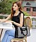 black fabric handbags