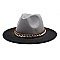 2 Tone Chain Accent Fedora Hat