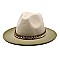 2 Tone Chain Accent Fedora Hat