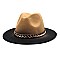 2 Tone Chain Accent Fedora Hat