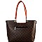 Bow Accent Monogram Two-Tone Tote Wallet SET MH-007-7283W