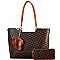 Bow Accent Monogram Two-Tone Tote Wallet SET MH-007-7283W