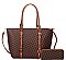 2 IN 1 STYLISH CHECKERED BUCKLE TOTE BAG WALLET SET