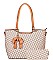 2IN1 FASHION RIBBON CHECKERED TOTE BAG WITH MATCHING WALLET