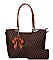 2IN1 FASHION RIBBON CHECKERED TOTE BAG WITH MATCHING WALLET