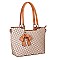 2IN1 FASHION RIBBON CHECKERED TOTE BAG WITH MATCHING WALLET