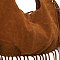 Suede Fringe Hobo Shoulder Bag
