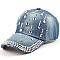 Driping Diamond Rhinestone Denim Cap