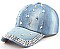 Driping Diamond Rhinestone Denim Cap