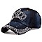 Rhinestone Crystal Studded Crown Denim Cap