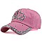 Rhinestone Crystal Studded Crown Denim Cap