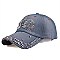 Rhinestone Crystal Studded Crown Denim Cap