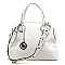 Fashion Dome Satchel with Flower Strap